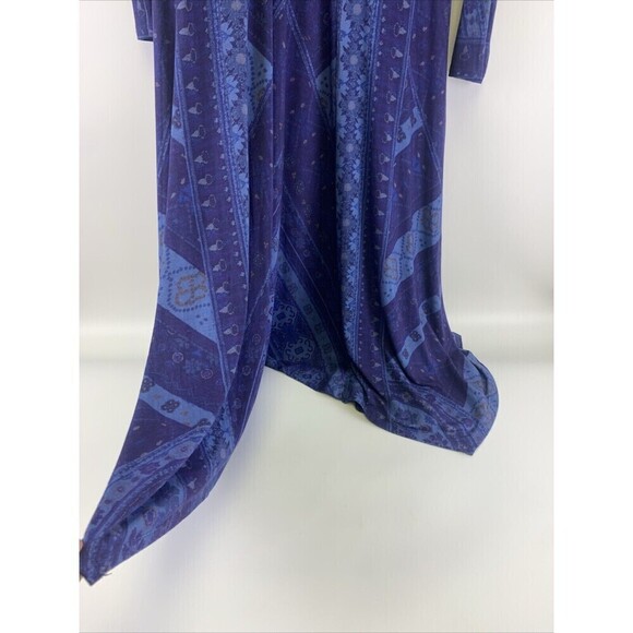 Soft Surroundings Sitarra Dress Aria Blue Long Sleeve Midi Stretch Womens Small - Picture 6 of 12